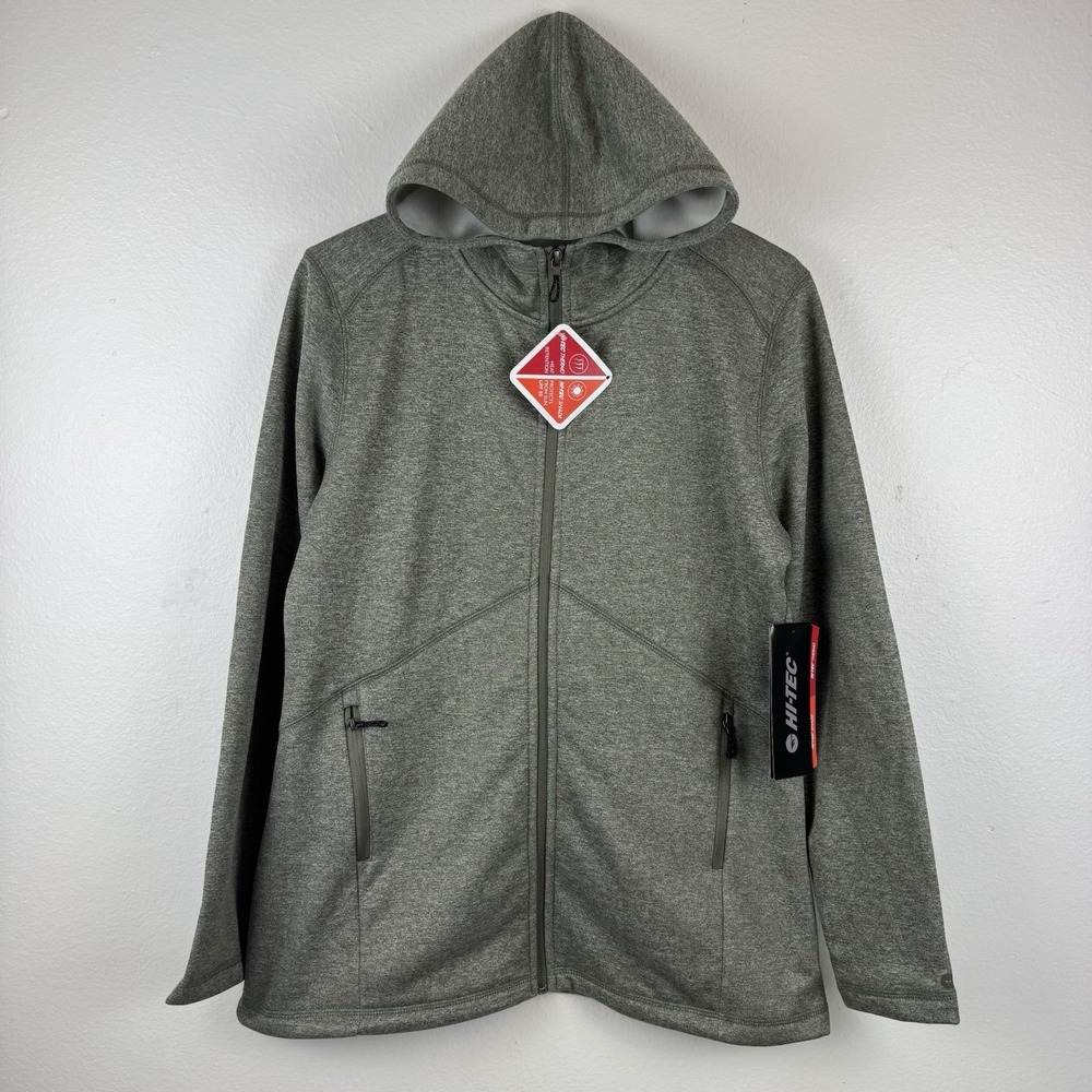 HI-TEC Solitude Womens‎ Fleece Full Zip Hoodie Sweater Olive - S